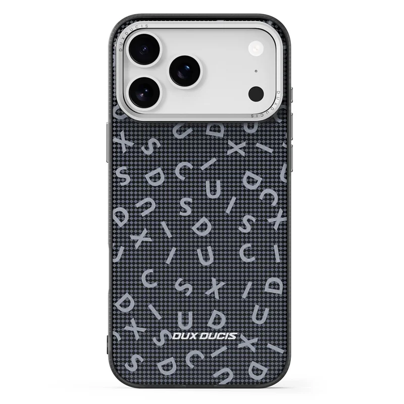 DUX DUCIS Moro Series Étui pour iPhone 17 Pro Max Compatible avec MagSafe Motif UV Cuir + PC + TPU Housse de Téléphone - Noir