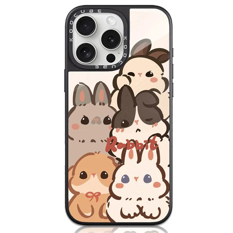 For iPhone 16 Pro Max Case High Aluminium-silicon Glass + PC + TPU Pattern Print Phone Cover Compatible with MagSafe - Style A