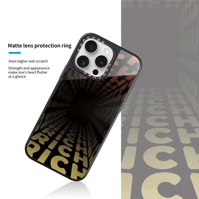 For iPhone 16 Pro Max Case High Aluminium-silicon Glass + PC + TPU Pattern Print Phone Cover Compatible with MagSafe - Style B