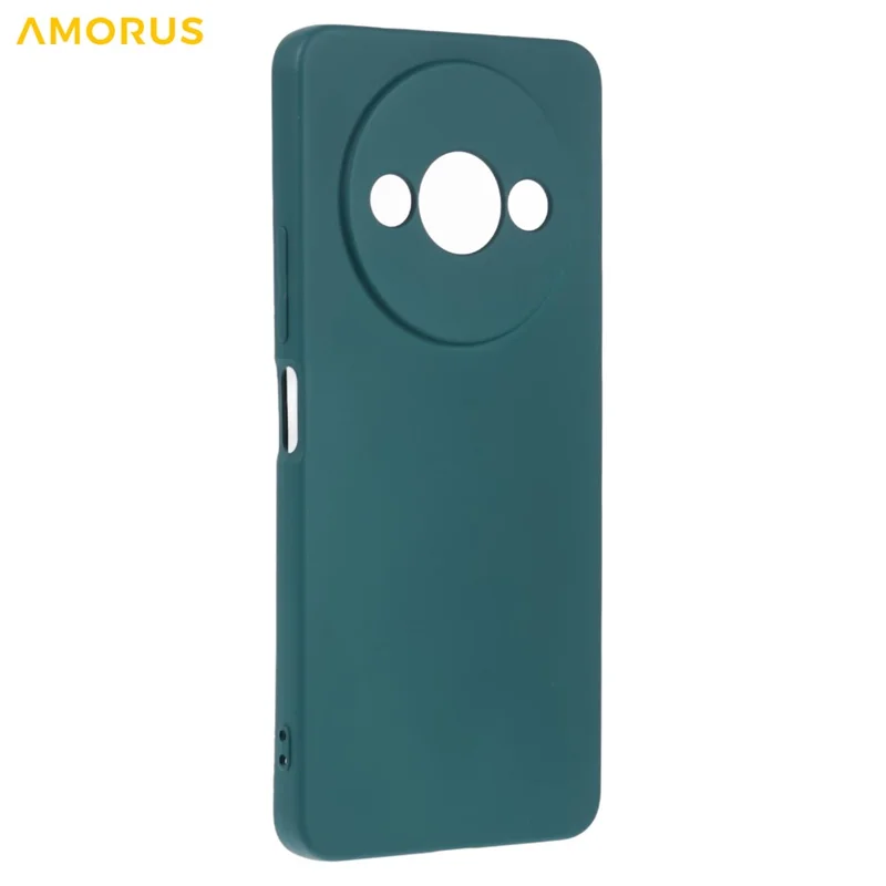 AMORUS For Xiaomi Redmi A3 4G / Poco C61 4G Case Precise Cutouts TPU Fiber Lining Shockproof Phone Cover - Army Green