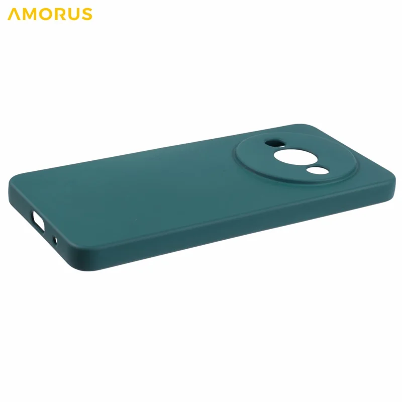 AMORUS For Xiaomi Redmi A3 4G / Poco C61 4G Case Precise Cutouts TPU Fiber Lining Shockproof Phone Cover - Army Green