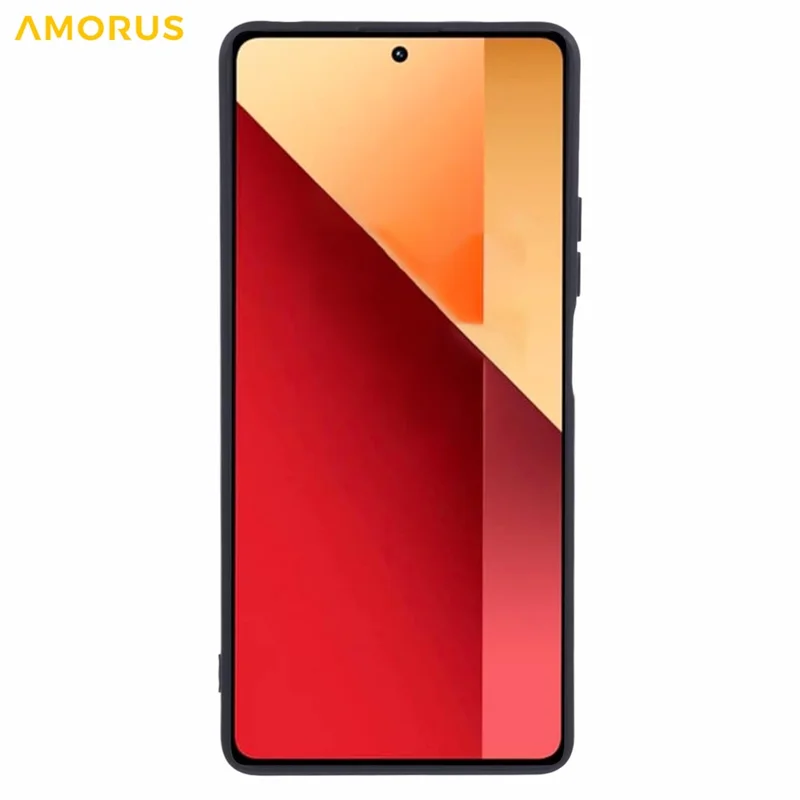 AMORUS For Xiaomi Redmi Note 13R Pro 5G Case Precise Cutouts TPU Fiber Lining Shockproof Phone Cover - Black