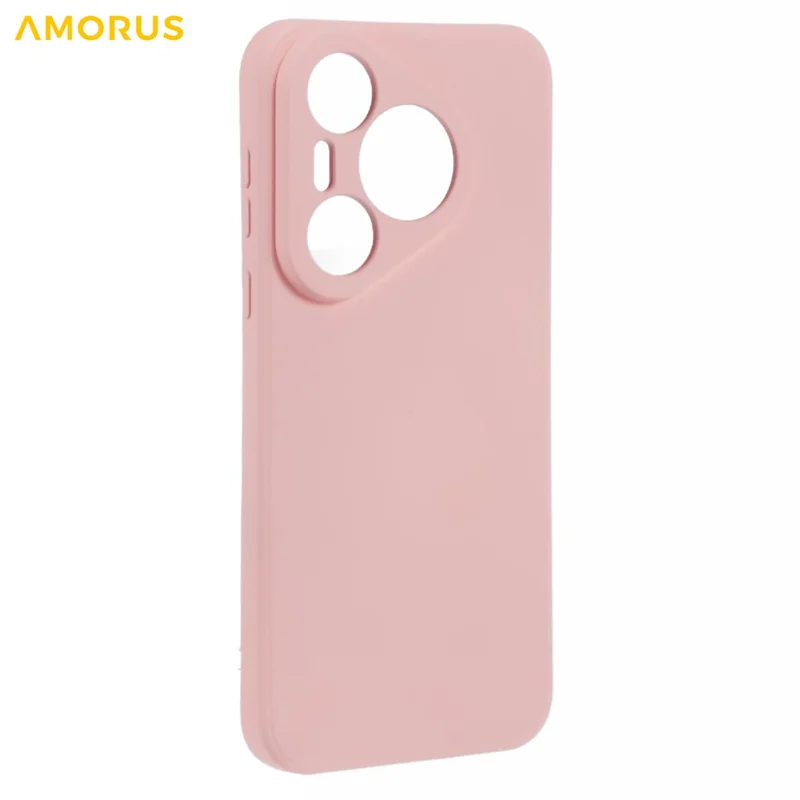 AMORUS For Huawei Pura 70 Case Precise Cutouts TPU Fiber Lining Shockproof Phone Cover - Pink
