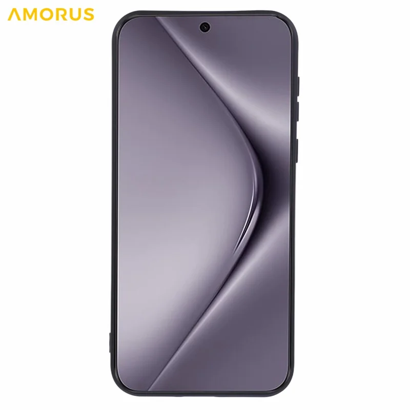 AMORUS For Huawei Pura 70 Pro Case Precise Cutouts TPU Fiber Lining Shockproof Phone Cover - Black