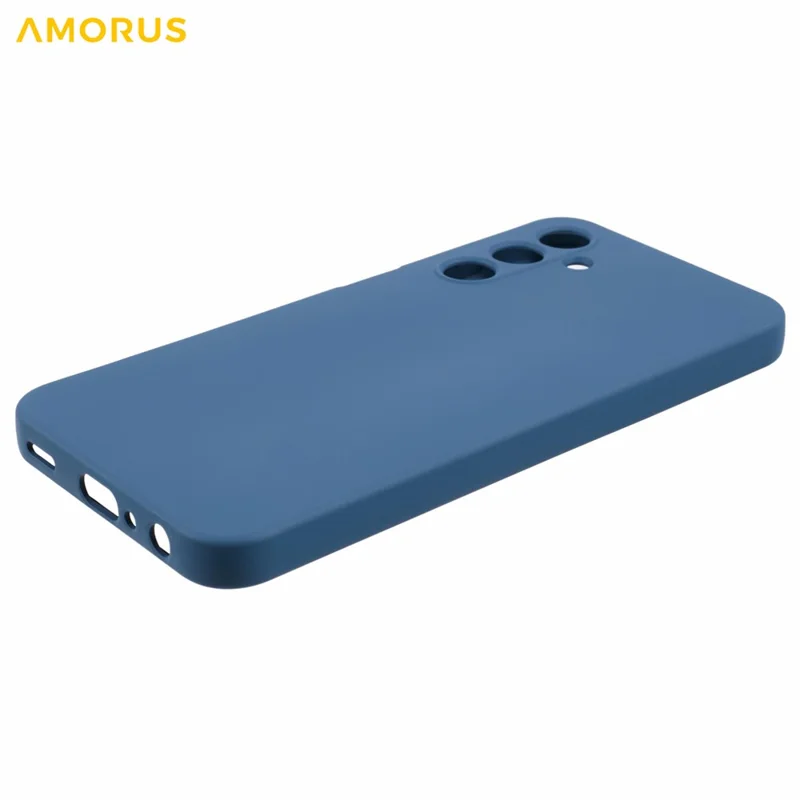 AMORUS For Samsung Galaxy A15 4G / 5G Case Precise Cutouts TPU Fiber Lining Shockproof Phone Cover - Sapphire