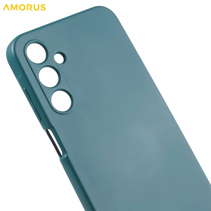 AMORUS Pour Samsung Galaxy A25 5G (Global) (161mm) Étui Découpes Précises Doublure en Fibre TPU Antichoc Coque de Téléphone - Vert Armée