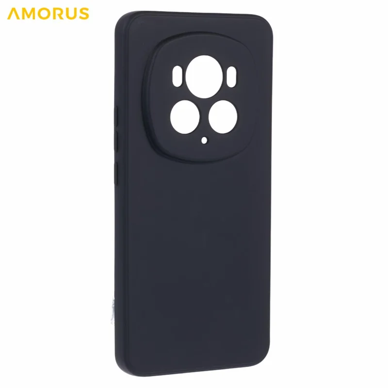 AMORUS For Honor Magic6 Pro 5G Case Precise Cutouts TPU Fiber Lining Shockproof Phone Cover - Black