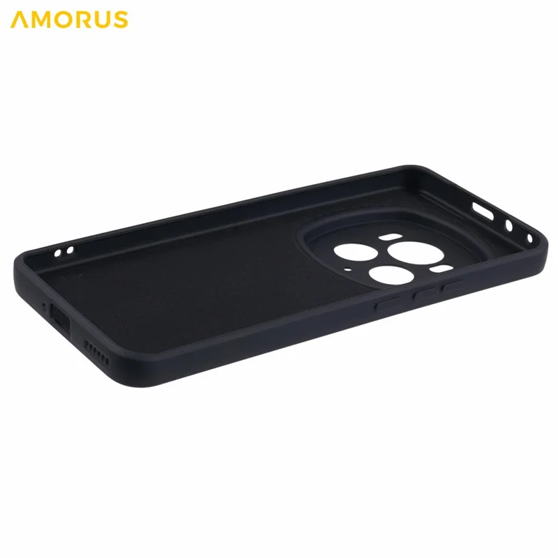 AMORUS For Honor Magic6 Pro 5G Case Precise Cutouts TPU Fiber Lining Shockproof Phone Cover - Black
