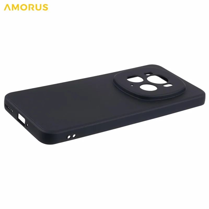 AMORUS For Honor Magic6 Pro 5G Case Precise Cutouts TPU Fiber Lining Shockproof Phone Cover - Black