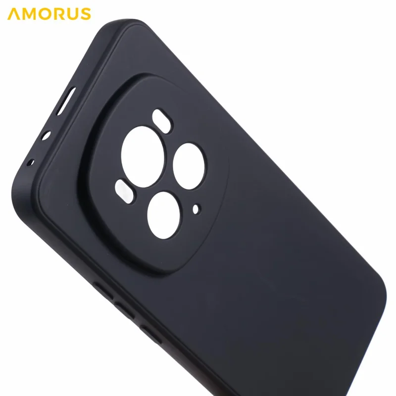 AMORUS For Honor Magic6 Pro 5G Case Precise Cutouts TPU Fiber Lining Shockproof Phone Cover - Black
