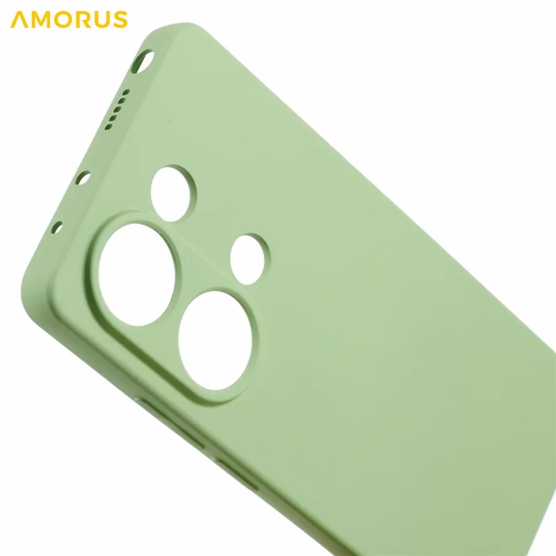 AMORUS For Xiaomi Redmi Note 13 Pro 4G / Poco M6 Pro 4G Case Precise Cutouts TPU Fiber Lining Shockproof Phone Cover - Matcha Green