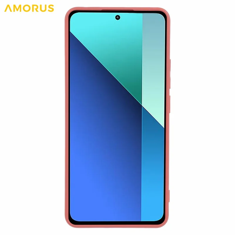 AMORUS For Xiaomi Redmi Note 13 4G Case Precise Cutouts TPU Fiber Lining Shockproof Phone Cover - Hawthorn Red