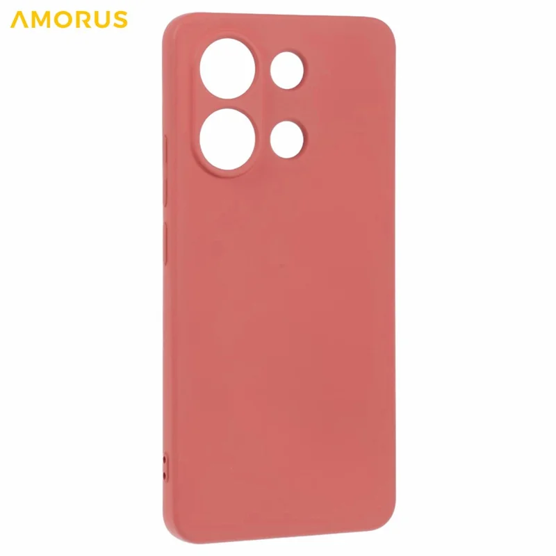 AMORUS For Xiaomi Redmi Note 13 4G Case Precise Cutouts TPU Fiber Lining Shockproof Phone Cover - Hawthorn Red