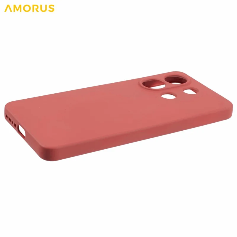 AMORUS For Xiaomi Redmi Note 13 4G Case Precise Cutouts TPU Fiber Lining Shockproof Phone Cover - Hawthorn Red