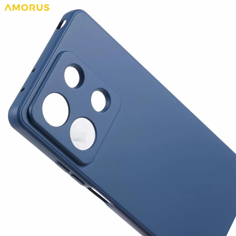 AMORUS For Xiaomi Redmi Note 13 Pro 5G / Poco X6 5G Case Precise Cutouts TPU Fiber Lining Shockproof Phone Cover - Sapphire