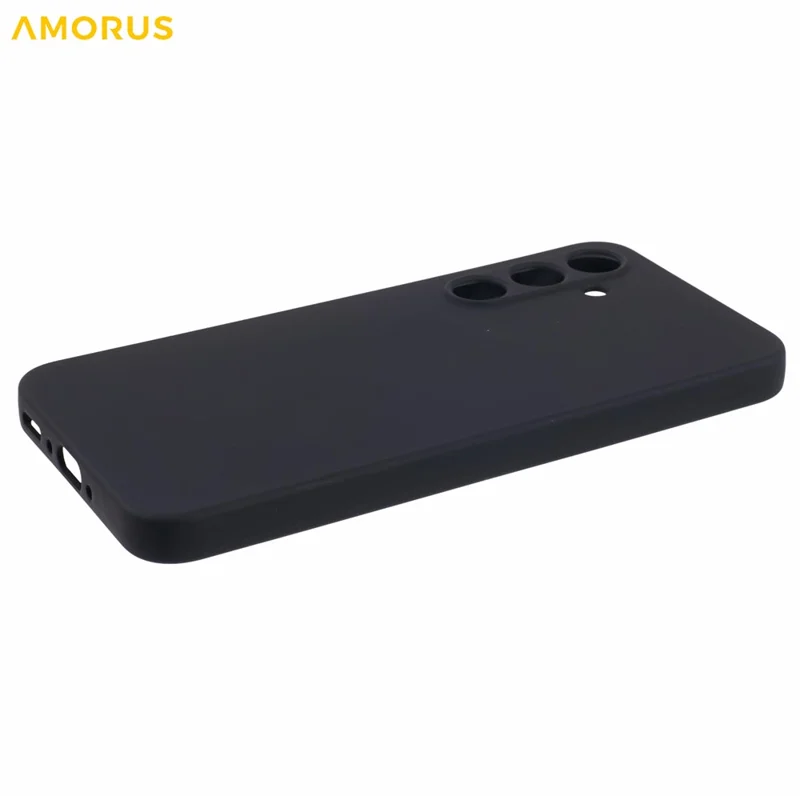 AMORUS для чехла Samsung Galaxy A35 5G - Точные вырезы, подкладка из ТПУ-волокна, ударопрочный чехол для телефона - черный