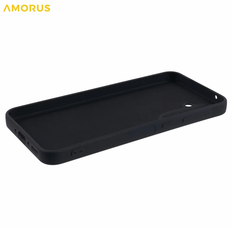 AMORUS для чехла Samsung Galaxy A35 5G - Точные вырезы, подкладка из ТПУ-волокна, ударопрочный чехол для телефона - черный