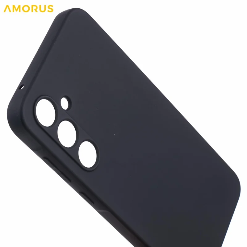 AMORUS для чехла Samsung Galaxy A35 5G - Точные вырезы, подкладка из ТПУ-волокна, ударопрочный чехол для телефона - черный
