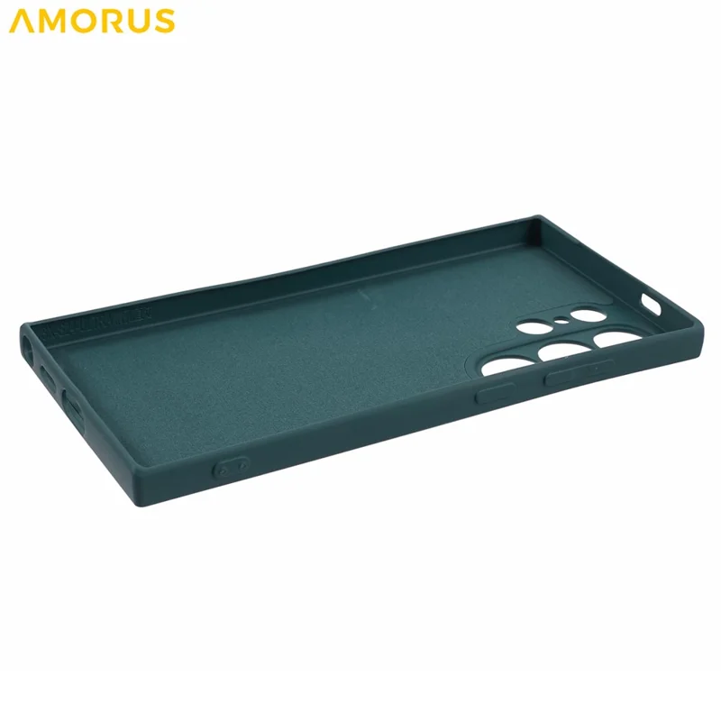 AMORUS Funda para Samsung Galaxy S24 Ultra Cortes precisos Forro de fibra TPU Cubierta de teléfono resistente a los golpes - Verde del ejército