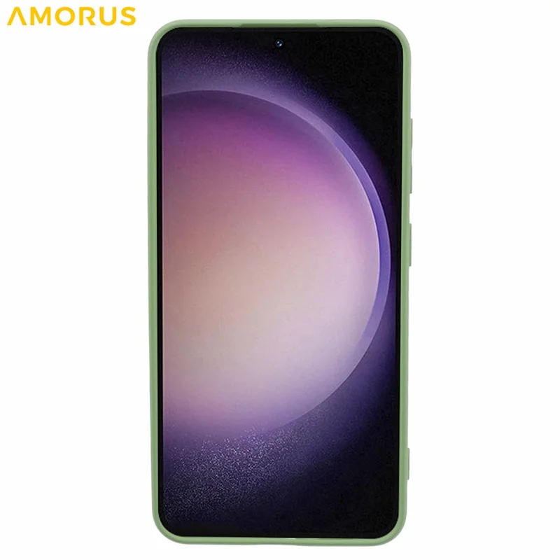 AMORUS Para Capa do Samsung Galaxy S24+ - Verde Matcha, Cortes Precisos, Revestimento de Fibra TPU, Capa de Telefone à Prova de Choque