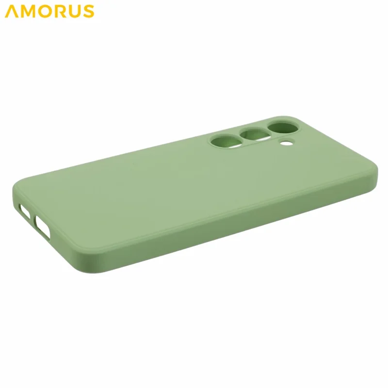 AMORUS Pour Samsung Galaxy S24 Étui Découpes Précises Doublure en Fibre TPU Coque de Téléphone Antichoc - Matcha Green