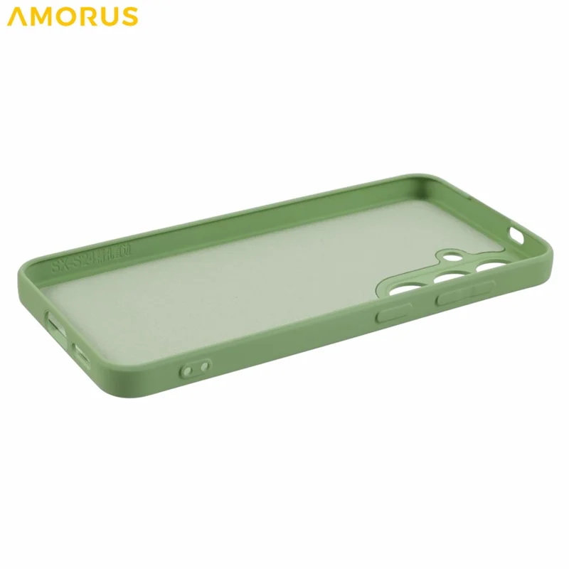 AMORUS Pour Samsung Galaxy S24 Étui Découpes Précises Doublure en Fibre TPU Coque de Téléphone Antichoc - Matcha Green