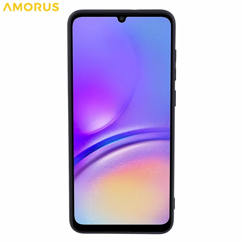 AMORUS For Samsung Galaxy A05 4G Case Precise Cutouts TPU Fiber Lining Shockproof Phone Cover - Black