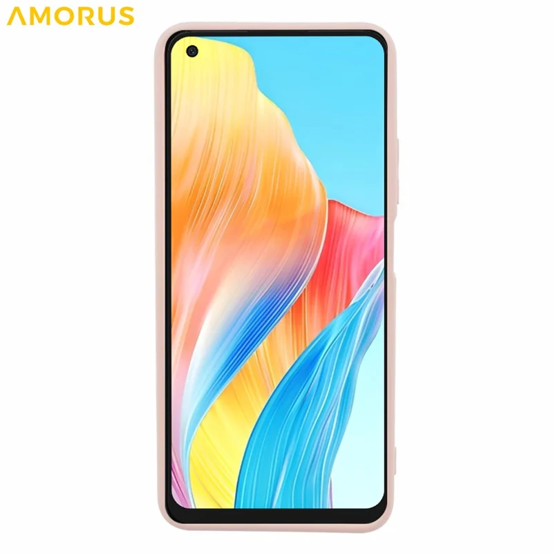 AMORUS For Oppo A78 4G Case Precise Cutouts TPU Fiber Lining Shockproof Phone Cover - Pink