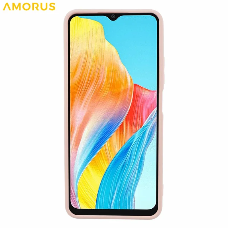 AMORUS For Oppo A38 4G / A18 4G Case Precise Cutouts TPU Fiber Lining Shockproof Phone Cover - Pink