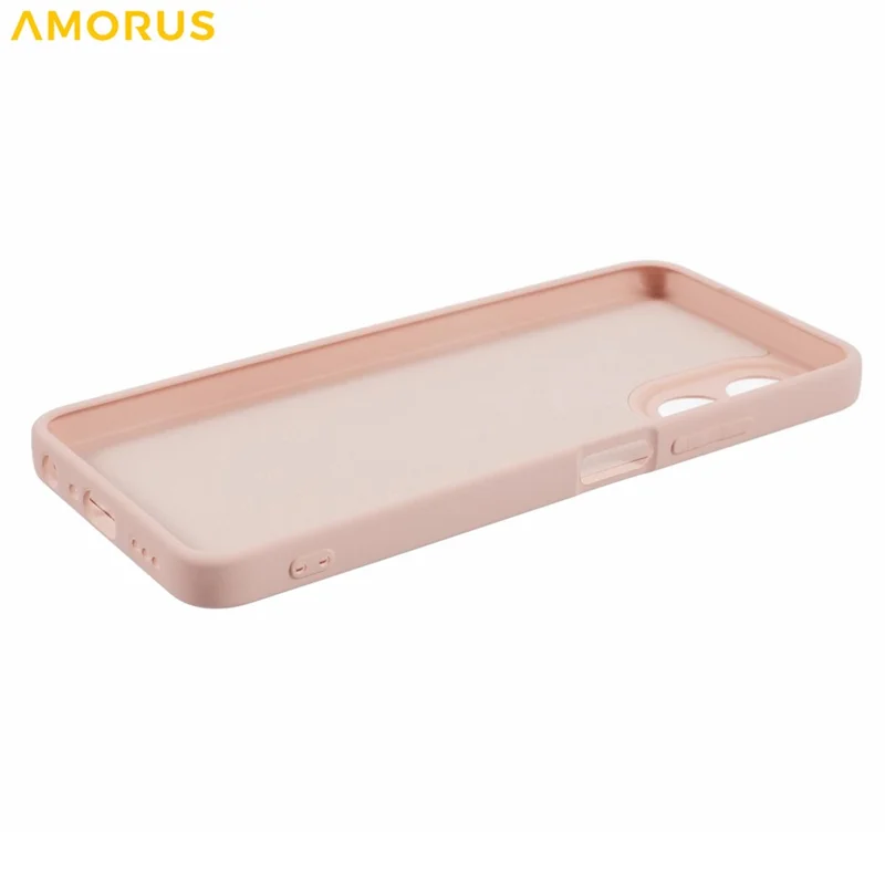 AMORUS For Oppo A38 4G / A18 4G Case Precise Cutouts TPU Fiber Lining Shockproof Phone Cover - Pink