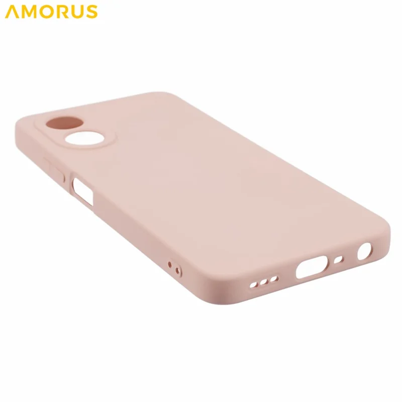 AMORUS For Oppo A38 4G / A18 4G Case Precise Cutouts TPU Fiber Lining Shockproof Phone Cover - Pink