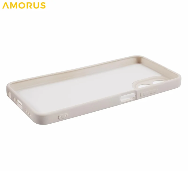 AMORUS For Oppo A38 4G / A18 4G Case Precise Cutouts TPU Fiber Lining Shockproof Phone Cover - White