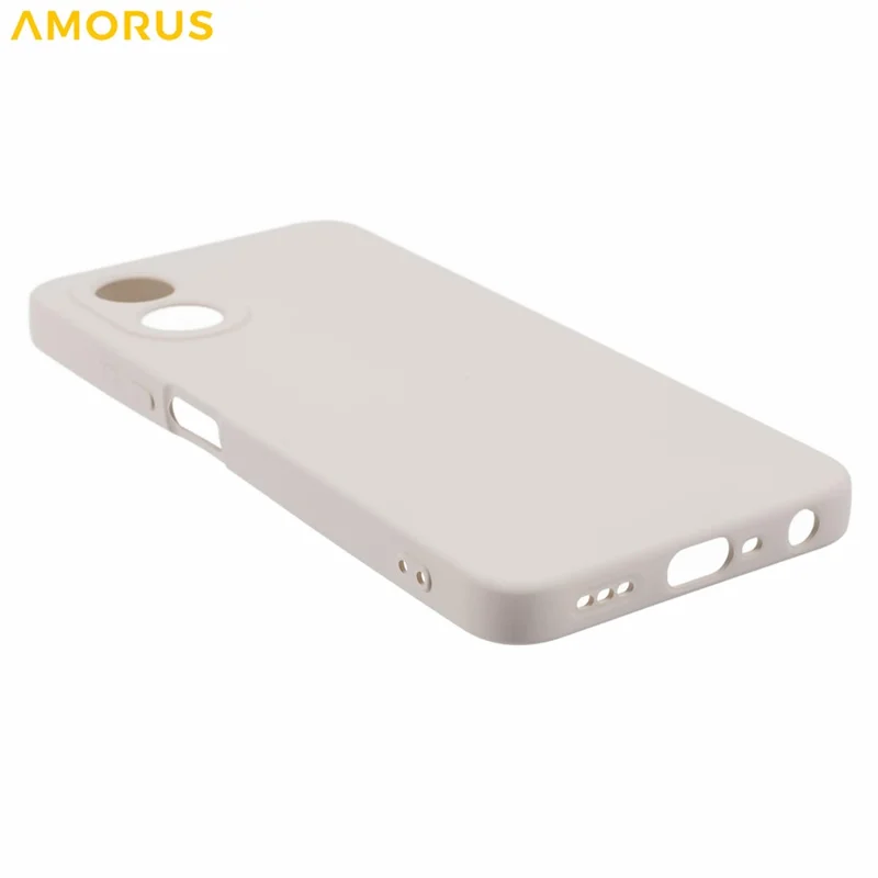 AMORUS For Oppo A38 4G / A18 4G Case Precise Cutouts TPU Fiber Lining Shockproof Phone Cover - White