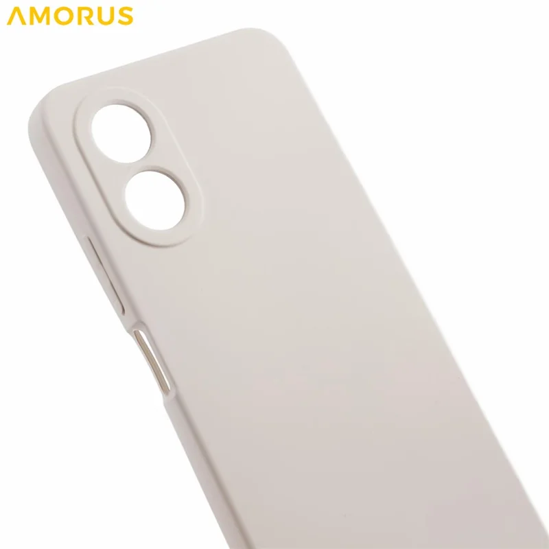 AMORUS For Oppo A38 4G / A18 4G Case Precise Cutouts TPU Fiber Lining Shockproof Phone Cover - White