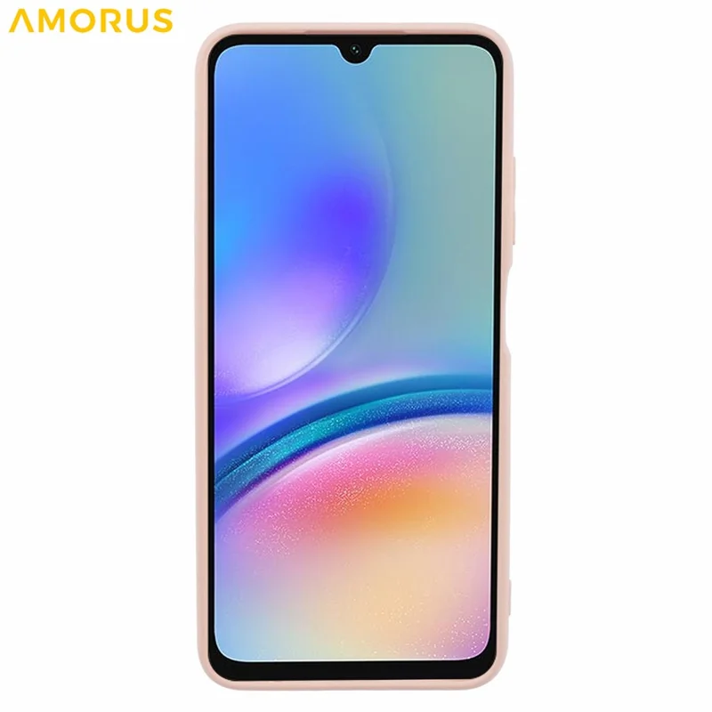 AMORUS Per Samsung Galaxy A05s 4G Custodia Tagli Precisi Rivestimento in Fibra TPU Antiurto Custodia per Telefono - Rosa