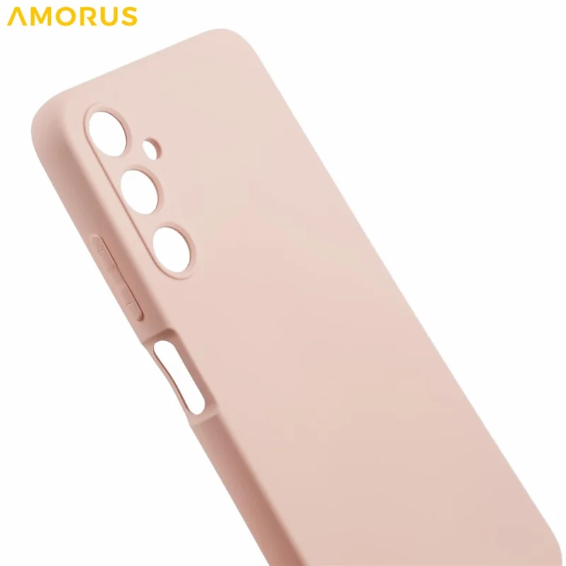 AMORUS Per Samsung Galaxy A05s 4G Custodia Tagli Precisi Rivestimento in Fibra TPU Antiurto Custodia per Telefono - Rosa