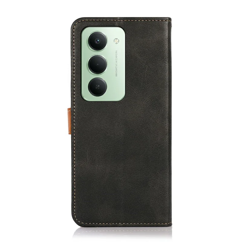 KHAZNEH Für Xiaomi Redmi 15 4G (EU) (171mm) Brieftasche Handyhülle Ständer Leder Flip Cover - Schwarz