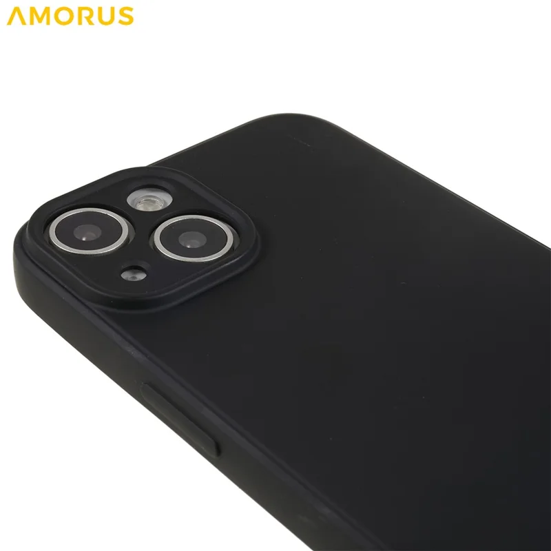 AMORUS Per iPhone 15 Plus Custodia Tagli Precisi Fodera in Fibra TPU Antiurto Custodia per Telefono - Nero