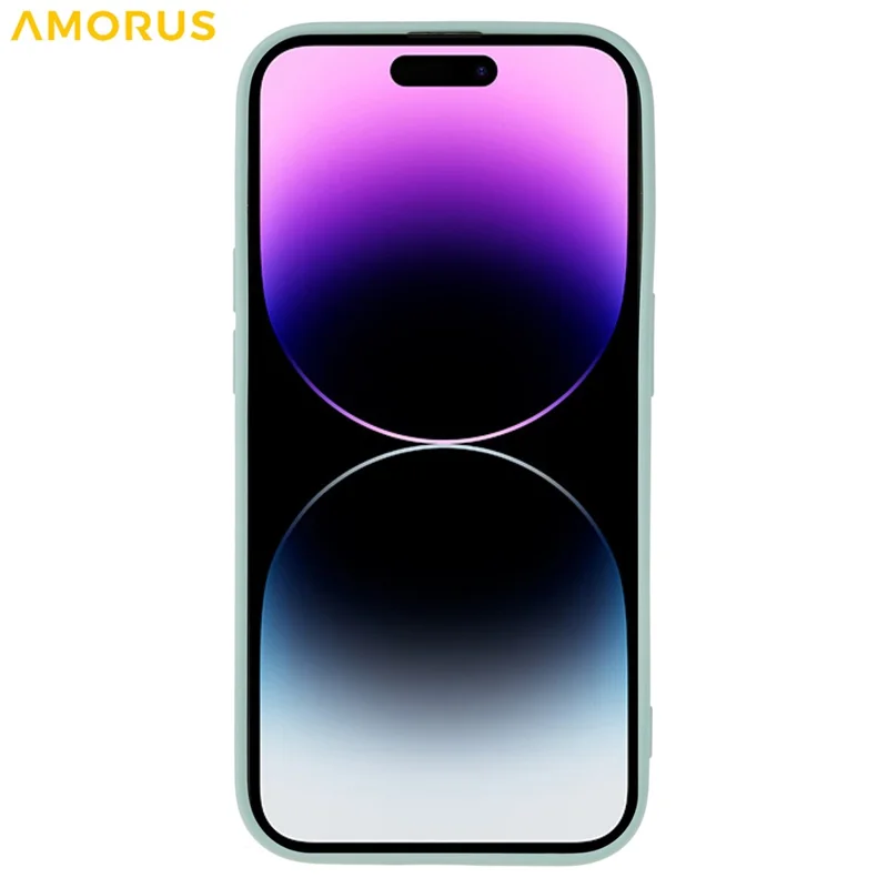 AMORUS Für iPhone 15 Pro Max Hülle Präzise Aussparungen TPU Faser Futter Stoßfeste Handyhülle - Baby Blau