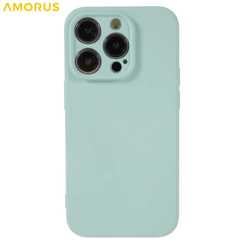 AMORUS Für iPhone 15 Pro Max Hülle Präzise Aussparungen TPU Faser Futter Stoßfeste Handyhülle - Baby Blau