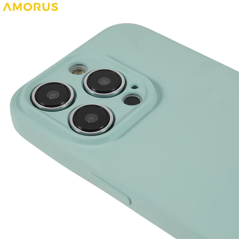 AMORUS Für iPhone 15 Pro Max Hülle Präzise Aussparungen TPU Faser Futter Stoßfeste Handyhülle - Baby Blau