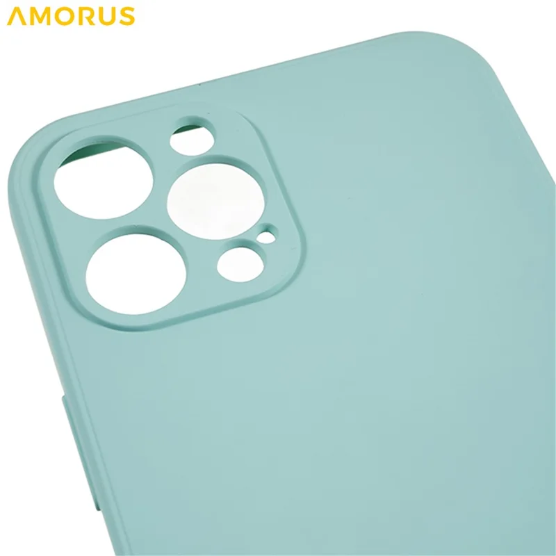 AMORUS Para iPhone 12 Pro Max Capa Recortes Precisos Forro de Fibra TPU Capa de Telefone à Prova de Choque - Azul Bebê