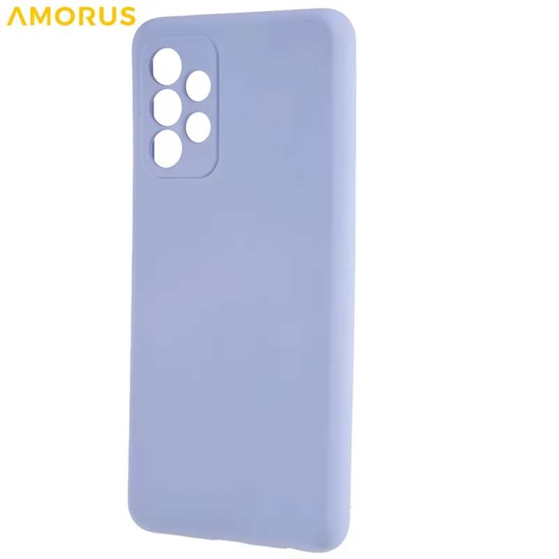 AMORUS Per Samsung Galaxy A32 5G / M32 5G Custodia Tagli Precisi Fodera in Fibra TPU Antiurto Custodia per Telefono - Viola Chiaro
