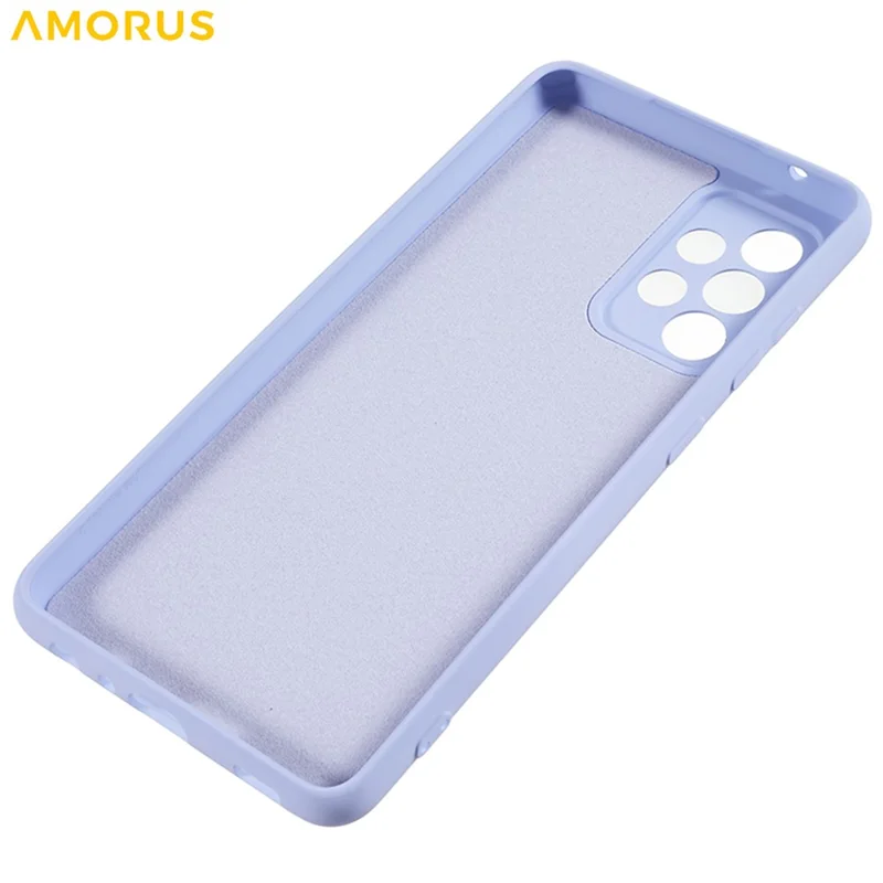 AMORUS Per Samsung Galaxy A32 5G / M32 5G Custodia Tagli Precisi Fodera in Fibra TPU Antiurto Custodia per Telefono - Viola Chiaro
