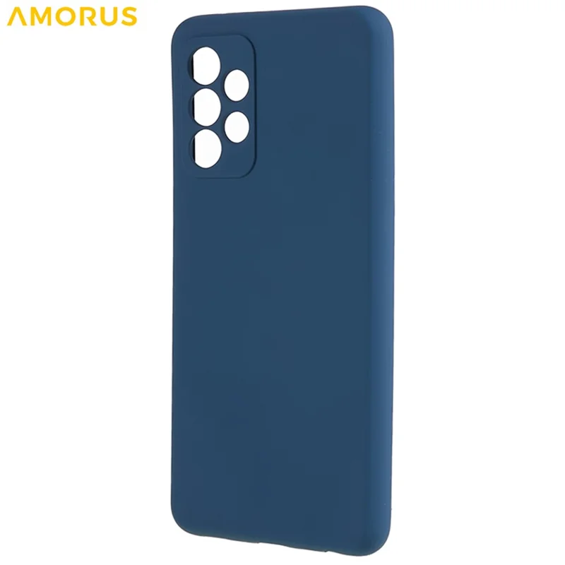 AMORUS For Samsung Galaxy A32 5G / M32 5G Case Precise Cutouts TPU Fiber Lining Shockproof Phone Cover - Sapphire