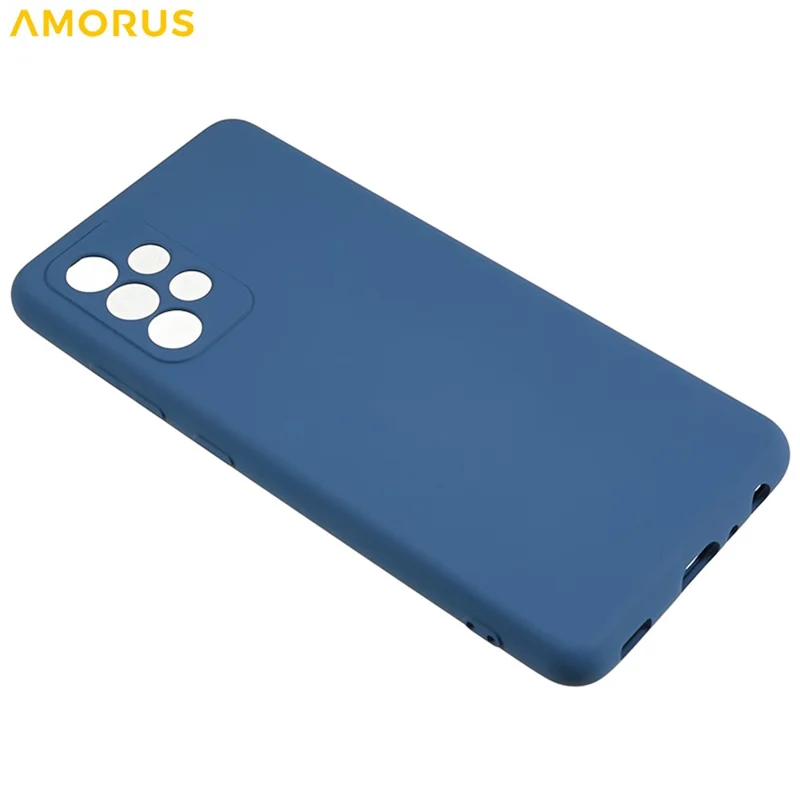 AMORUS For Samsung Galaxy A32 5G / M32 5G Case Precise Cutouts TPU Fiber Lining Shockproof Phone Cover - Sapphire