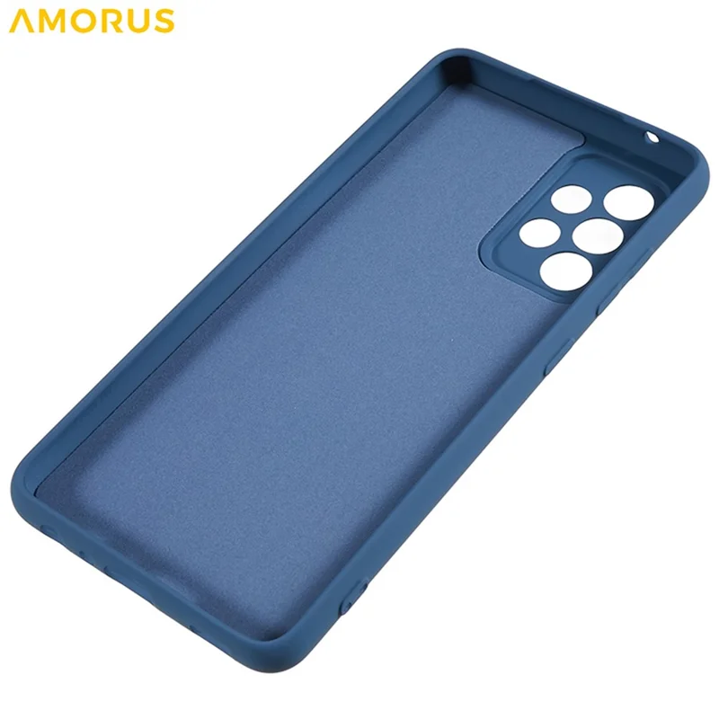 AMORUS For Samsung Galaxy A32 5G / M32 5G Case Precise Cutouts TPU Fiber Lining Shockproof Phone Cover - Sapphire