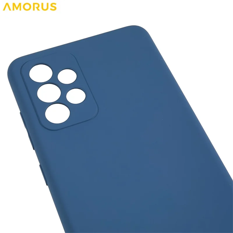 AMORUS For Samsung Galaxy A32 5G / M32 5G Case Precise Cutouts TPU Fiber Lining Shockproof Phone Cover - Sapphire