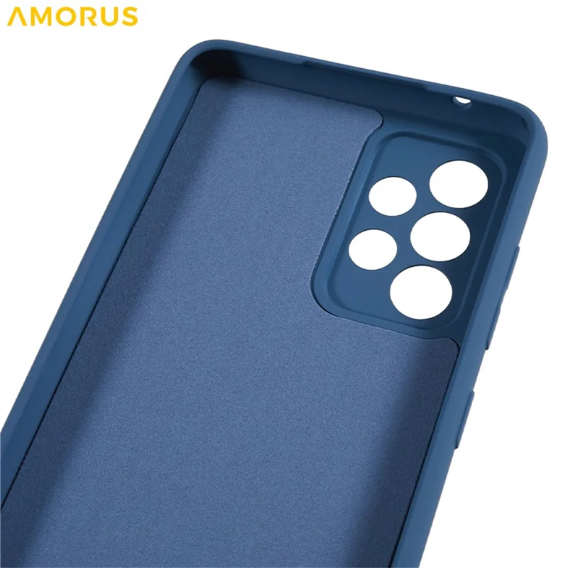 AMORUS For Samsung Galaxy A32 5G / M32 5G Case Precise Cutouts TPU Fiber Lining Shockproof Phone Cover - Sapphire