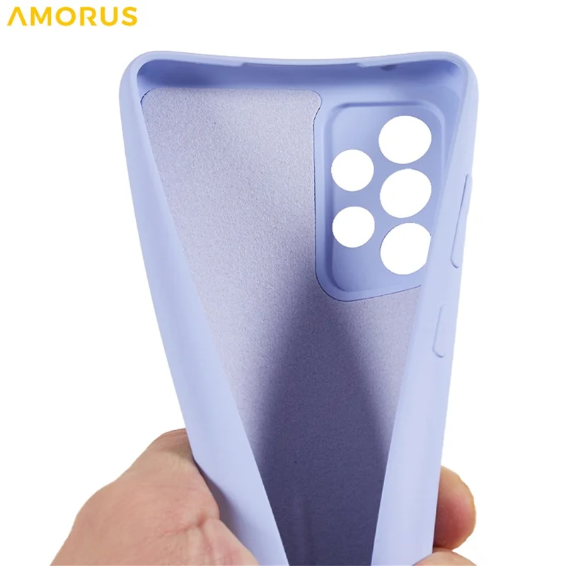 AMORUS Para Samsung Galaxy A23 4G / 5G (Global) Funda Recortes Precisos Forro de Fibra TPU Resistente a Golpes Cubierta de Teléfono - Púrpura Claro